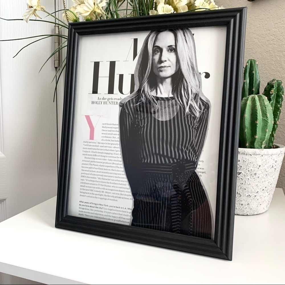 Holly Hunter Black White Portrait Poster Minimalist Magazine Collage Wall Art